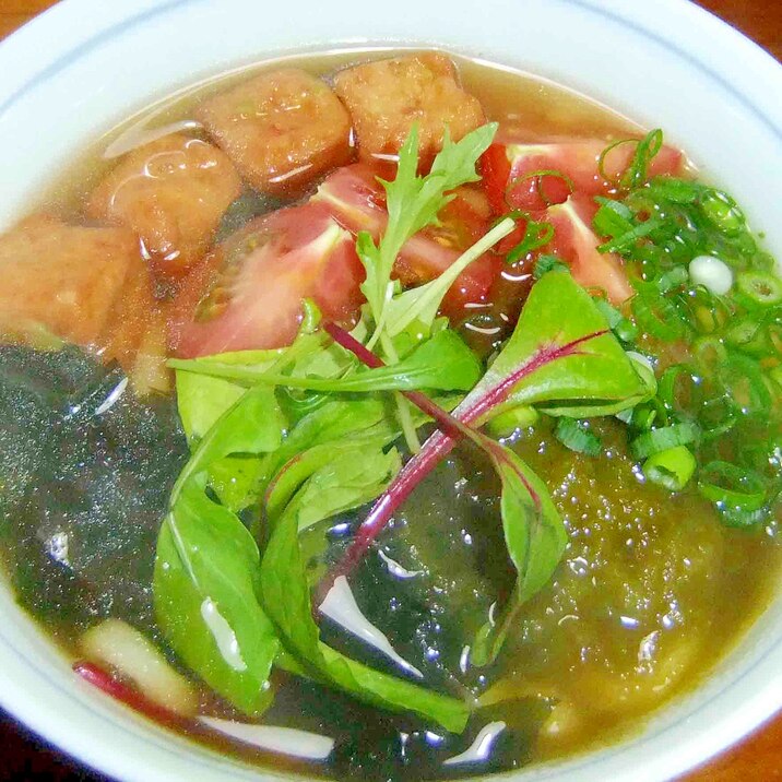 プチ厚揚げとトマトの温かいうどん レシピ 作り方 By cachecache 楽天レシピ